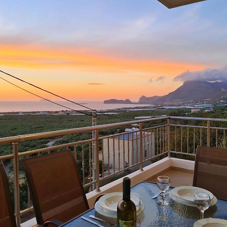 New Villa Kalimera, View To Falasarna Beach Plátanos 외부 사진