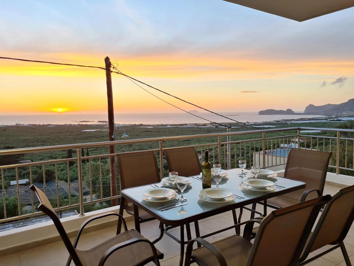 New Villa Kalimera, View To Falasarna Beach Plátanos 외부 사진
