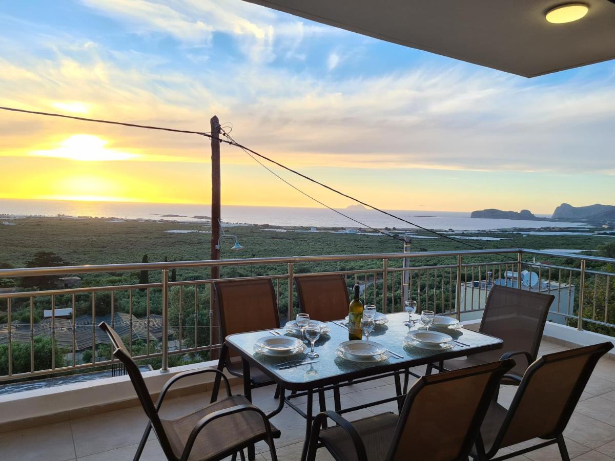 New Villa Kalimera, View To Falasarna Beach Plátanos 외부 사진