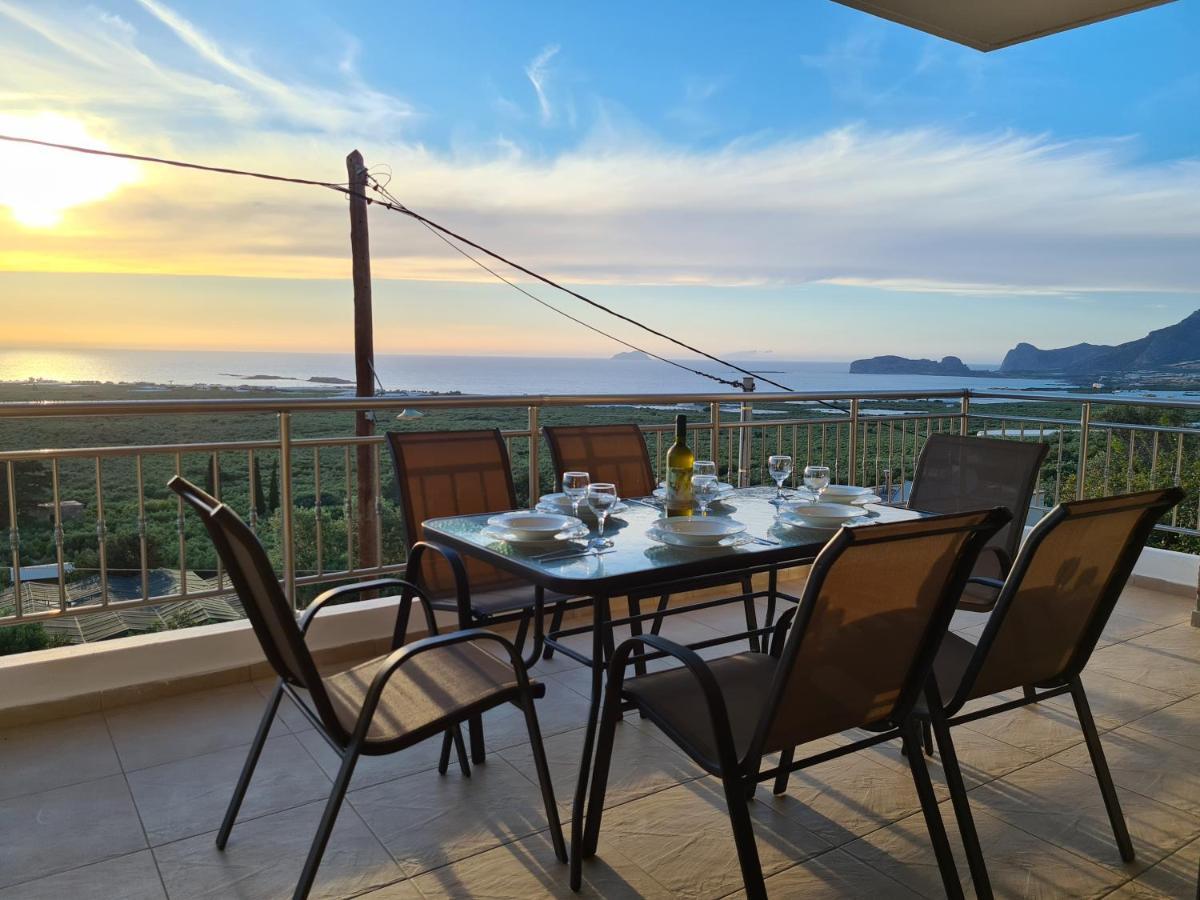 New Villa Kalimera, View To Falasarna Beach Plátanos 외부 사진
